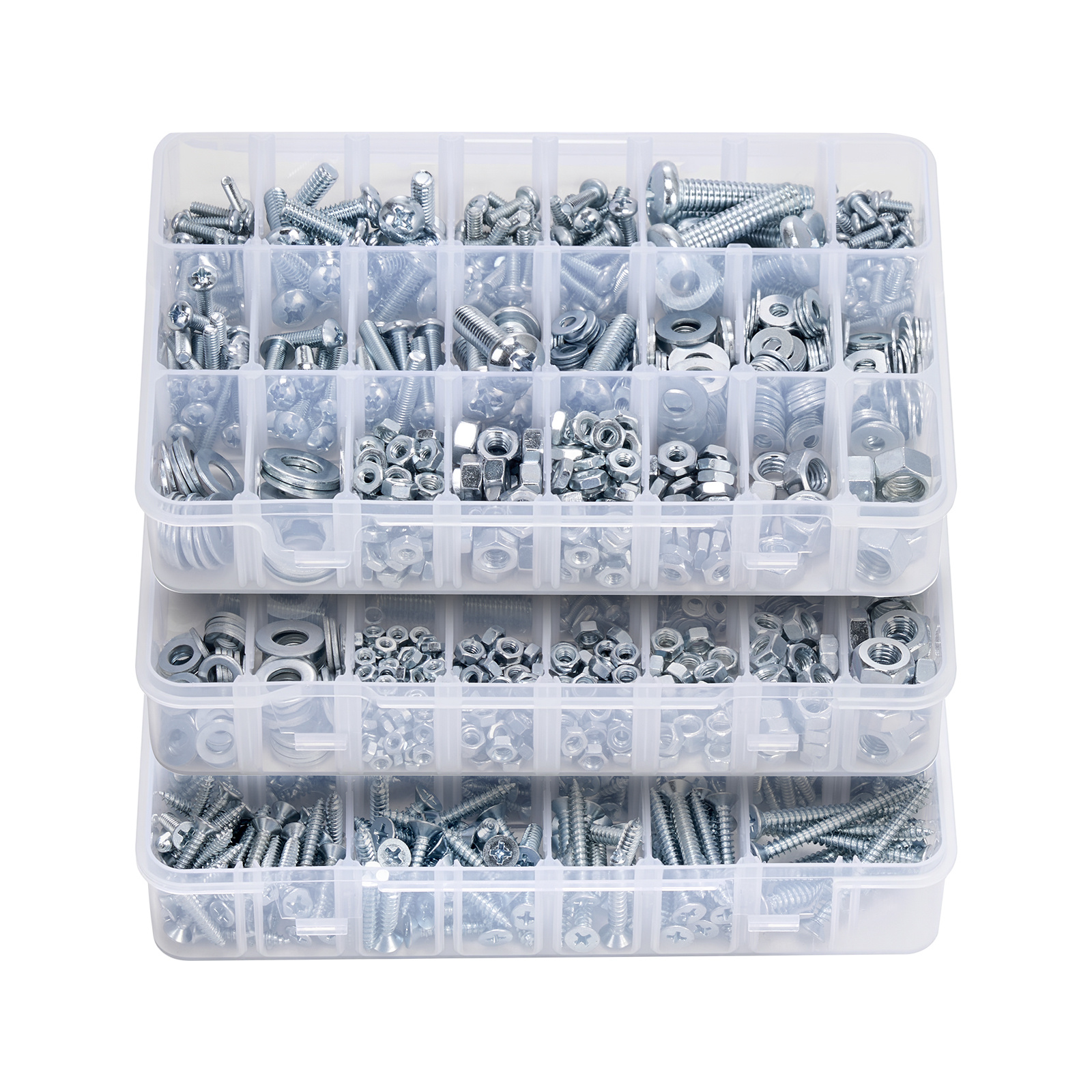 2250 Pcs Bolts Nuts Assortment Kit Metric Imperial Alloy Steel M3 M4 M5