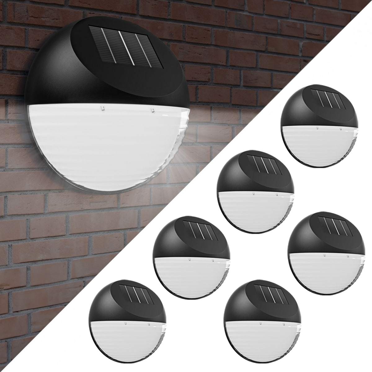 TEMU Monzana® Solar Outdoor Lamp Set Of 6, Led Weatherproof Ip65, Dusk Sensor, Hanging Black Garden Wall Balcony Light Decoration, No Motion Sensor