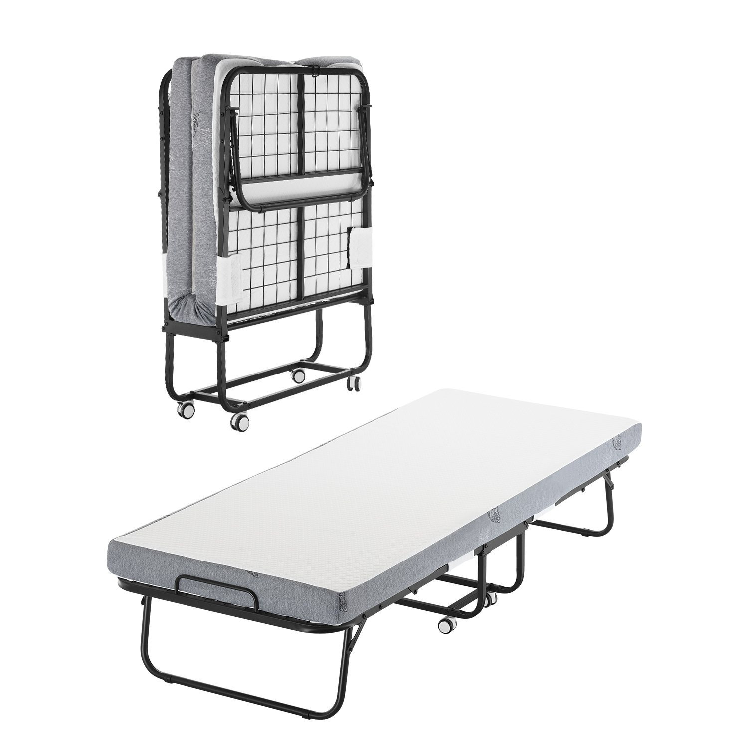 Vevor Bed Folding Bed With 4 Inches Foam Mattress For Adults & Guest