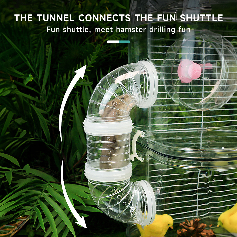 Double-Layer Hamster Cage Villa with Built-In Accessories