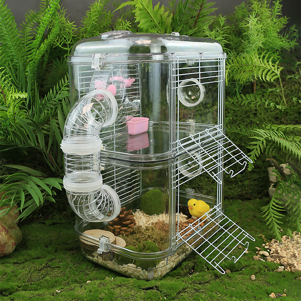 Double-Layer Hamster Cage Villa with Built-In Accessories