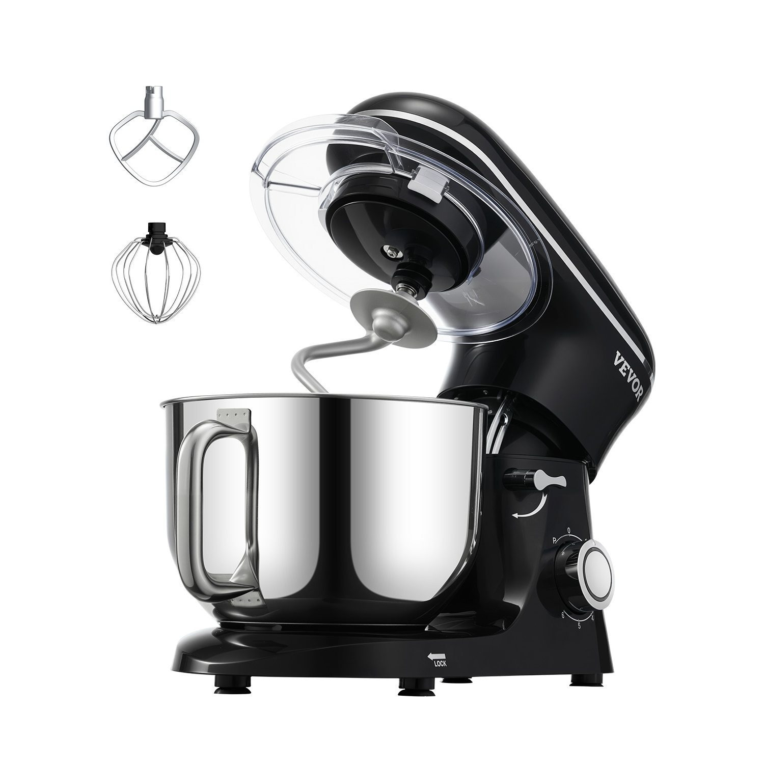 Vevor Stand Mixer 6 Quart Electric Dough Mixer 1400w 6 + P Food Beater