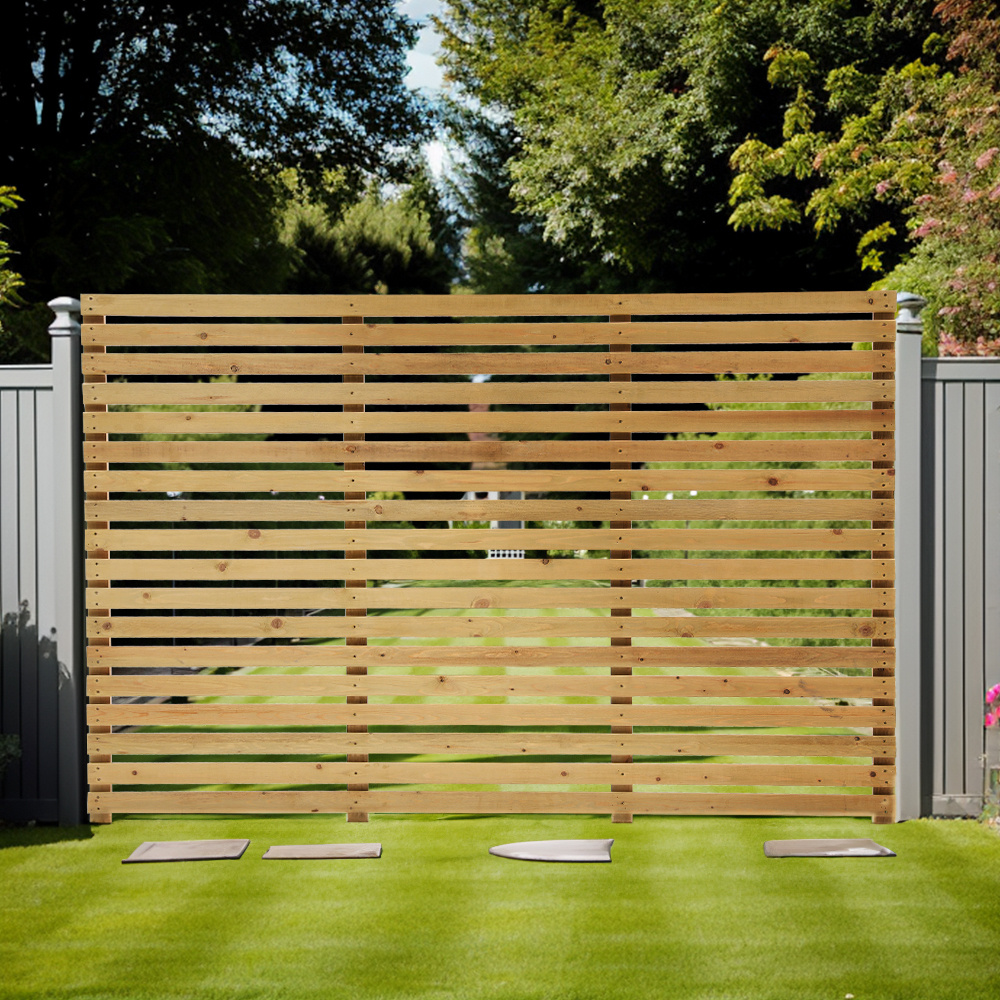 Image of 150/180/210*180cm Detachable Garden Fence Gate, Light Yellow Solid Wood Decorative Fence, , Suitable For Courtyard/garden/farm