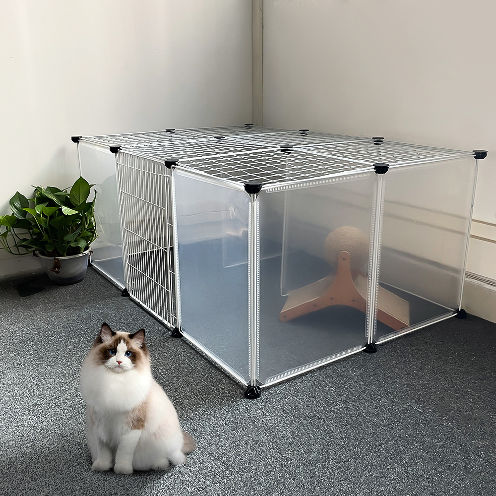 105 70 45cm transparent cat enclosure top 18 panels cat Temu