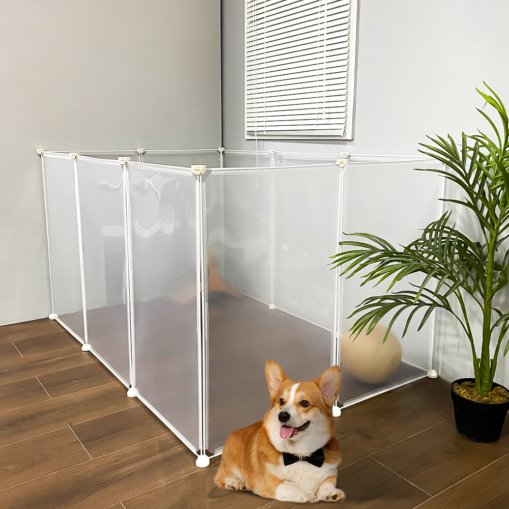 Clear Cat Playpen, 10-Panel Indoor Kitty Fence System