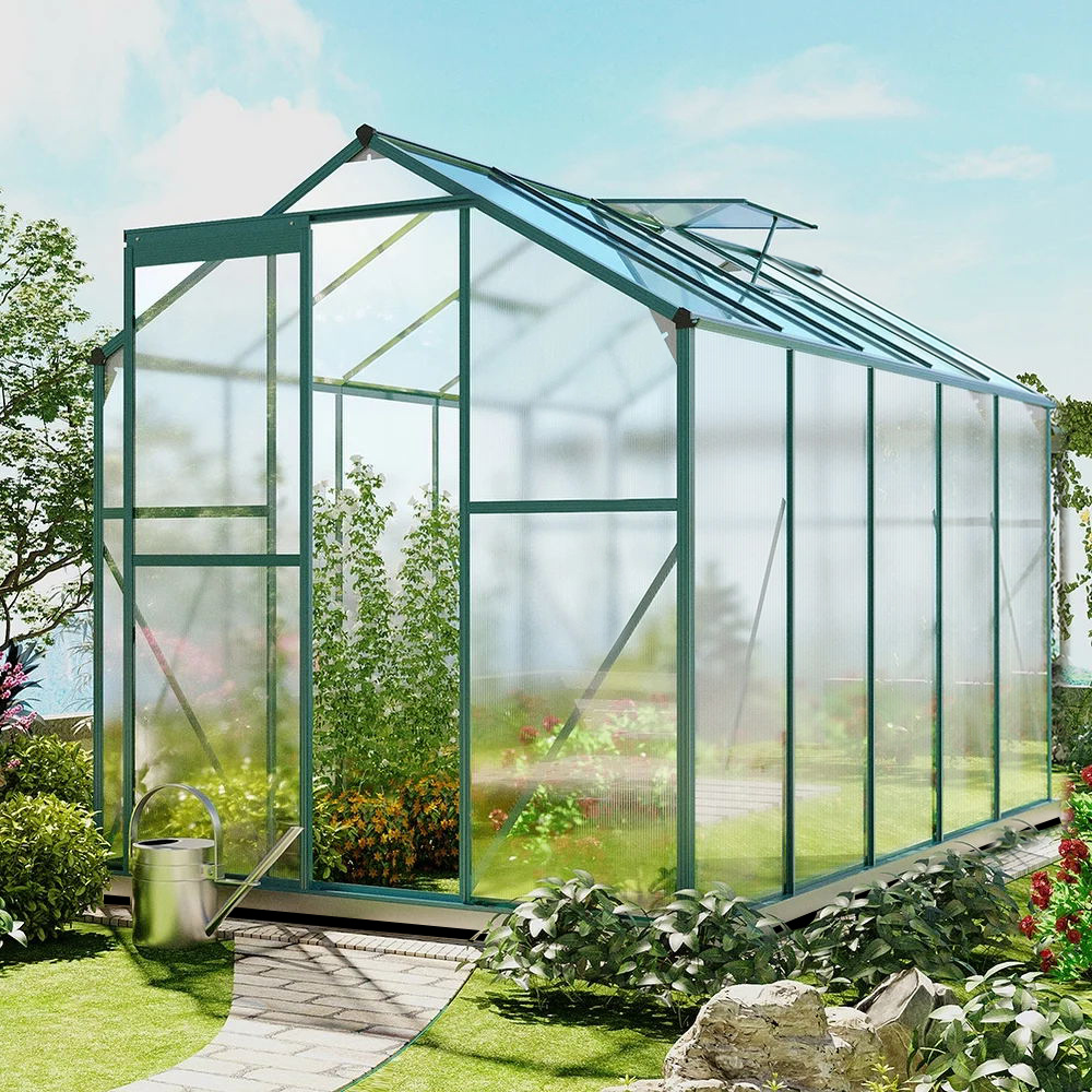 1 set   6 2x10 3ft aluminium greenhouse sunroom planting room 2 vents quiet sliding   included upright design for plant lovers 0