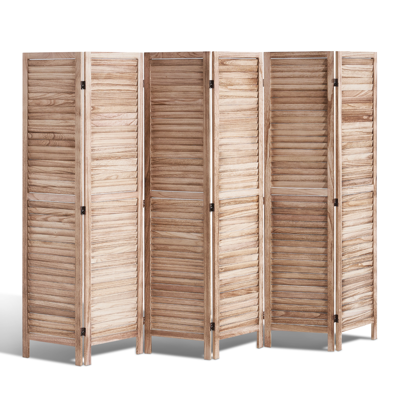 Image of Vevor Wood Room Divider Portable Wooden Partition 6 Panel For Room