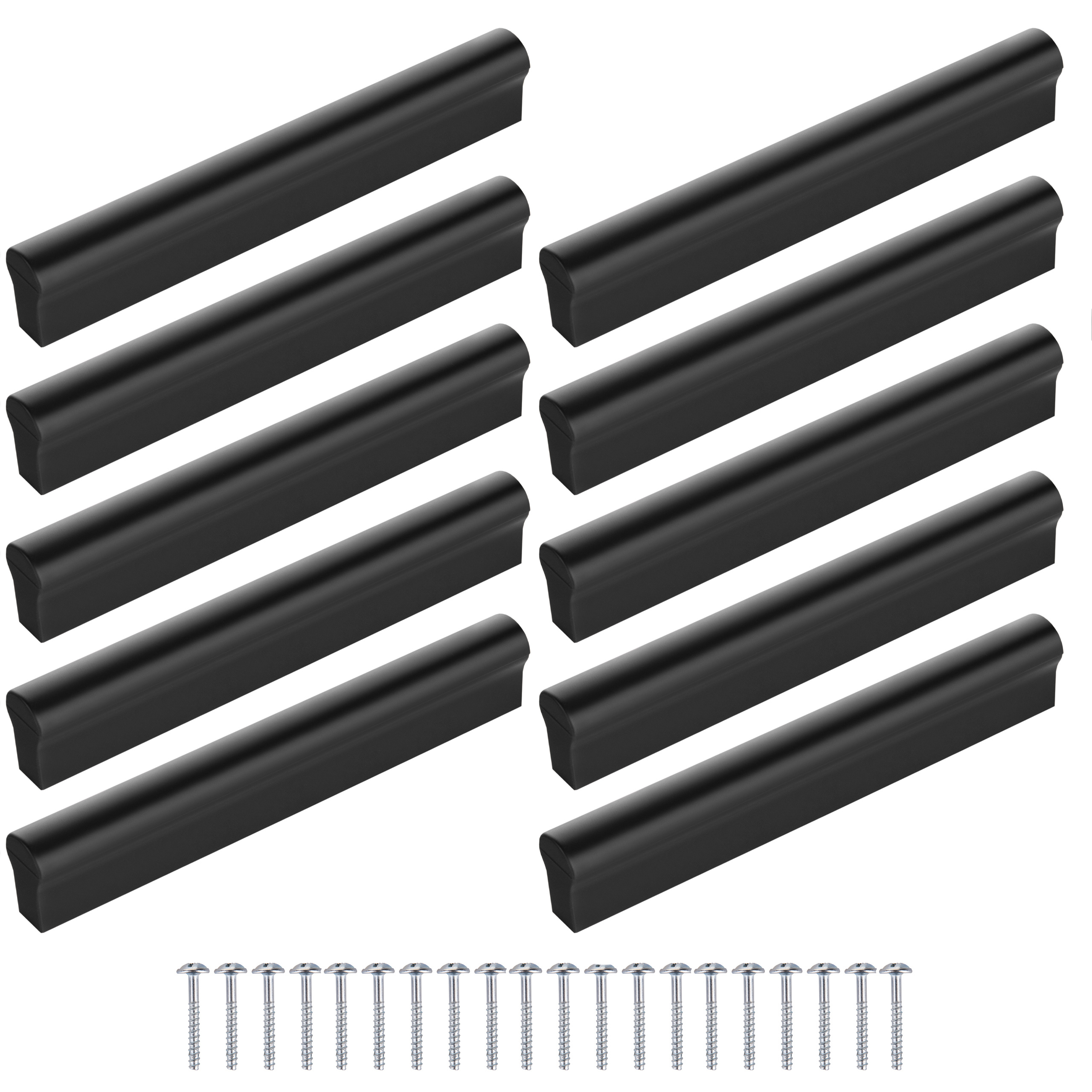 E-shop 10 Stücke schwarzer/silberner Möbelgriffe, Lochabstand 96 mm 128 mm, modern, ästhetische Griffen für Schränke, Schubladen und Türen, ideal für