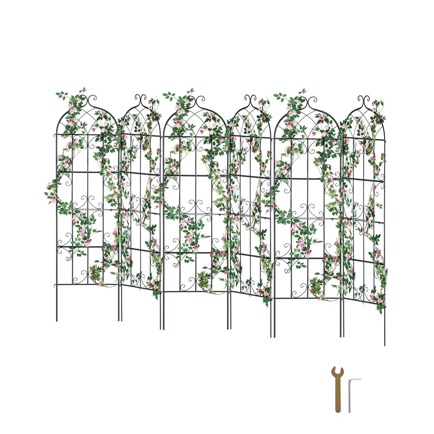 E-shop 6er-Pack, Metallgartenstaketten, für Kletterpflanzen, 71 x 20 Zoll, rostfrei