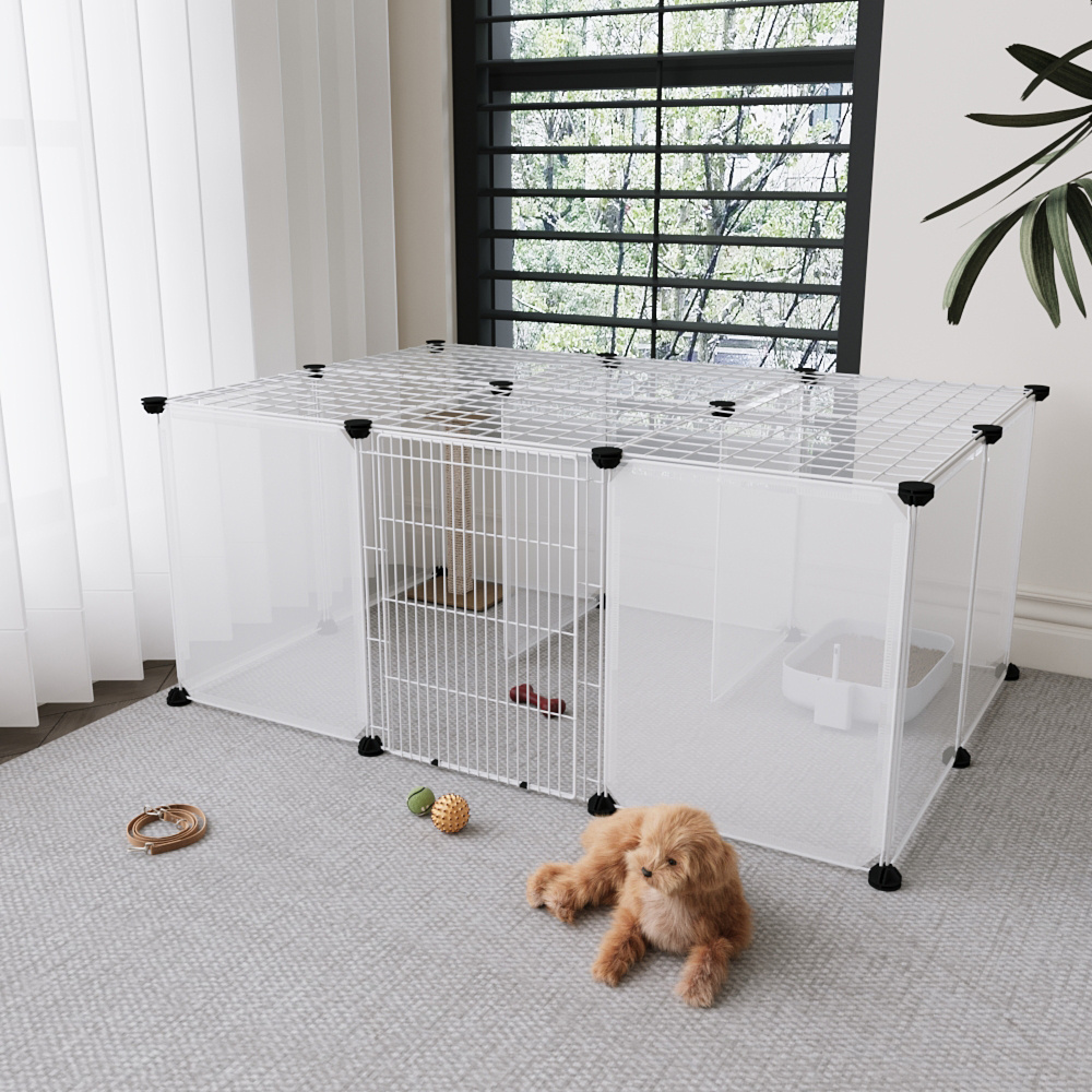roofed cat playpen 16 18 panel transparent Temu United Kingdom