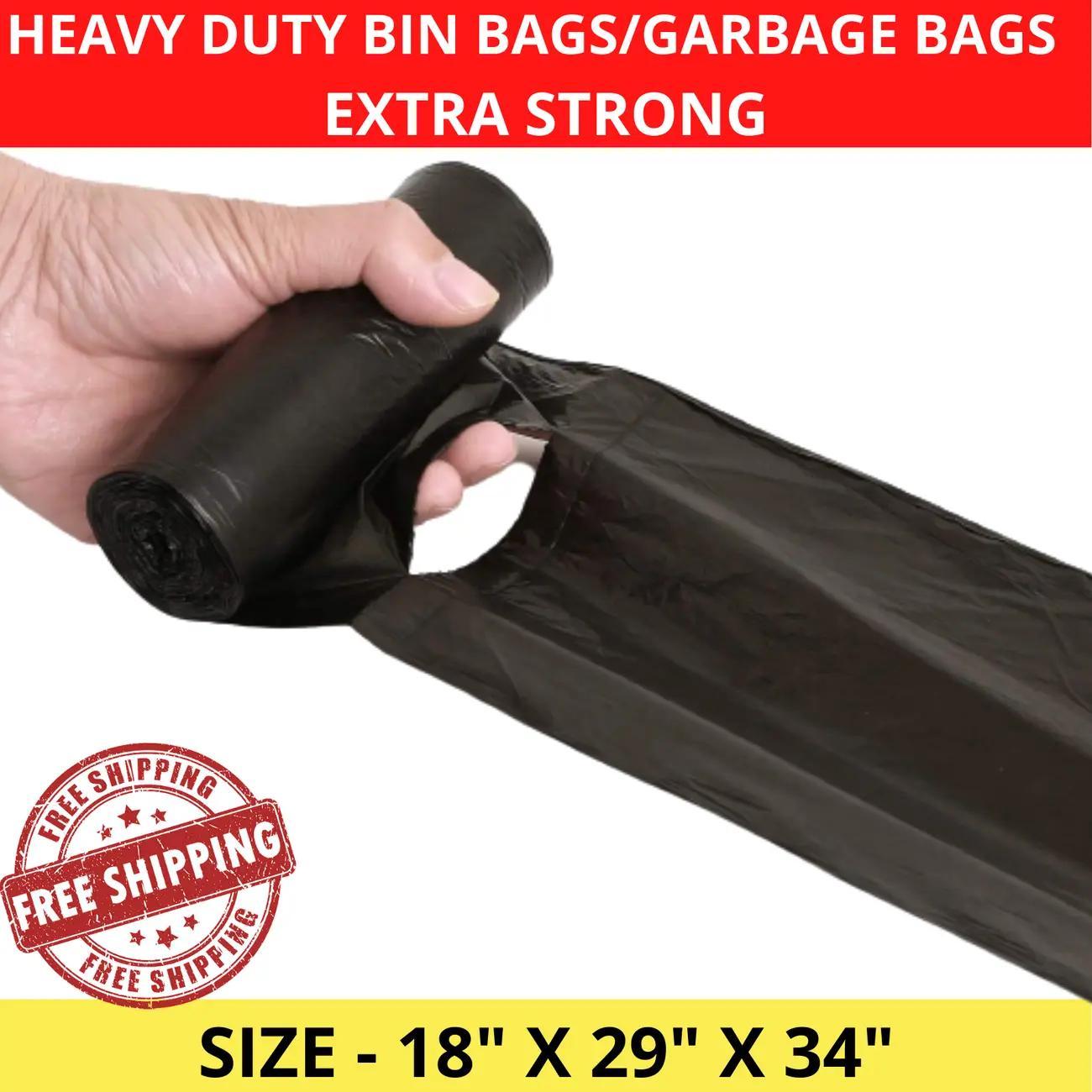 extra strong heavy duty black bin liners rubbish bags waste   garbage sacks details 2