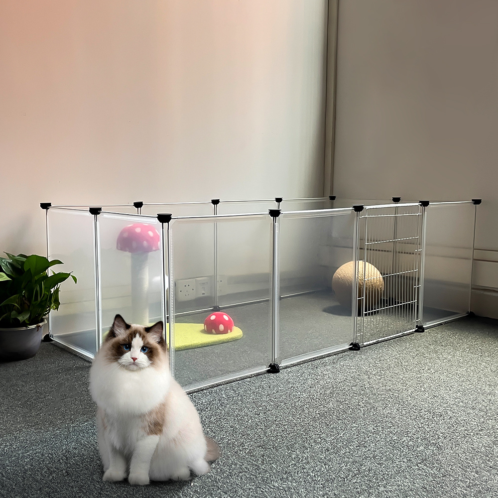 Clear Cat Playpen with 8-Panel & 12-Panel Options