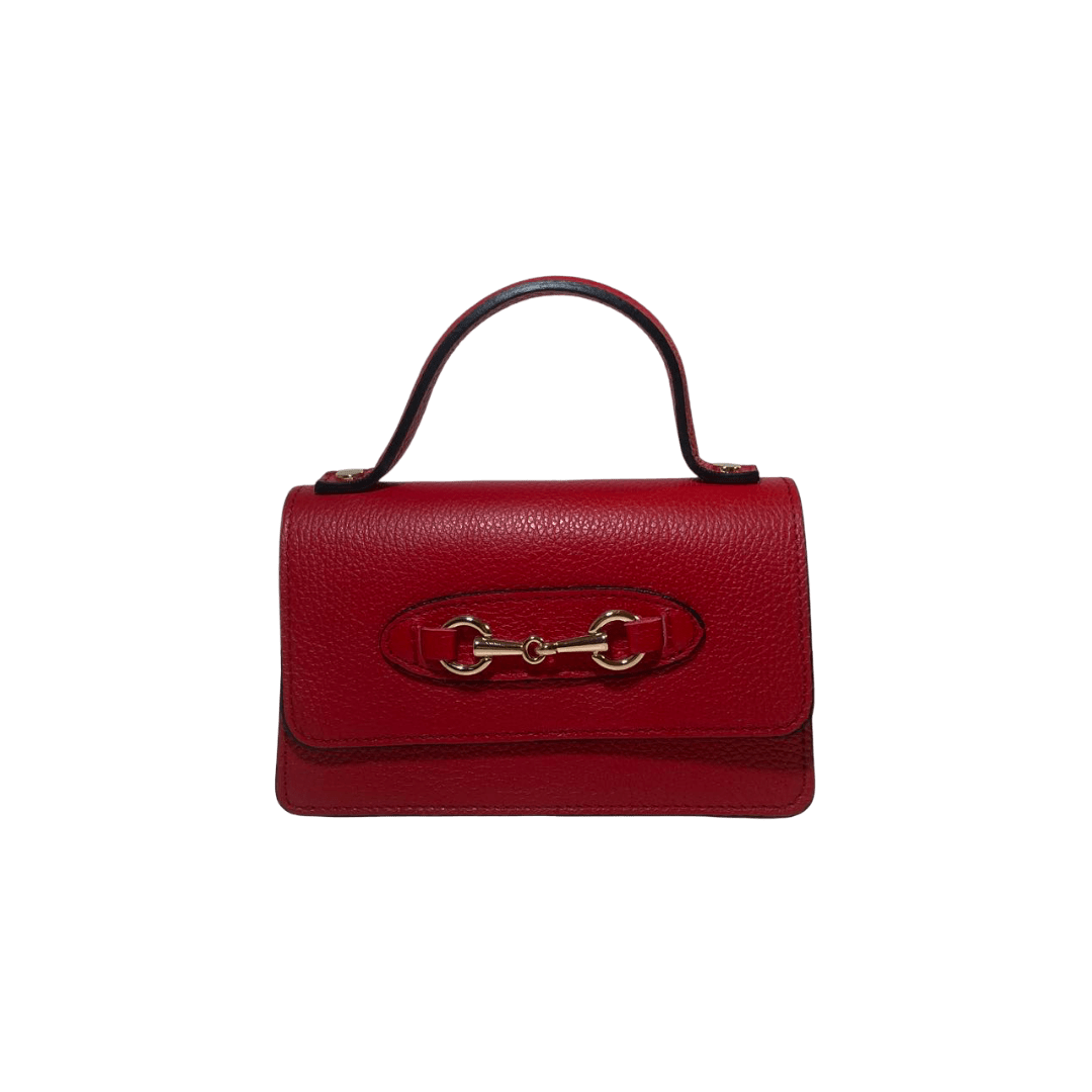 Mini Genuine Leather Bag Made In Italy – Compact With Front Buckles