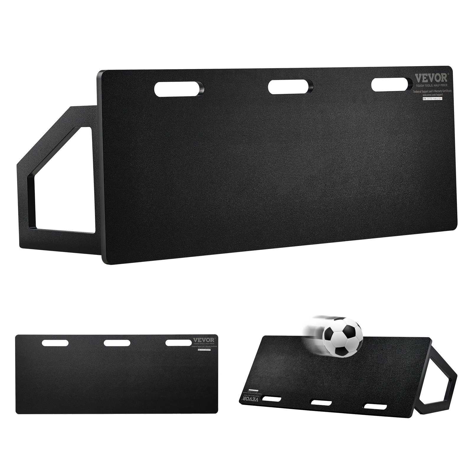 TEMU Panneau rebondisseur de football VEVOR, 45"x18" mur de football portable avec rebond à 2 , panneau rebondisseur pliable en HDPE, équipement