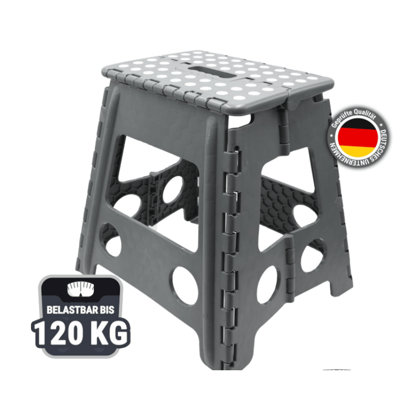 Image of 46cm Folding Step Stool - Grey Foldable Step Stool Portable Folding Stool Foldable Step Stool Folding Stool Bathroom Stool Folding Chair Footstool Up To 136kg For Adults