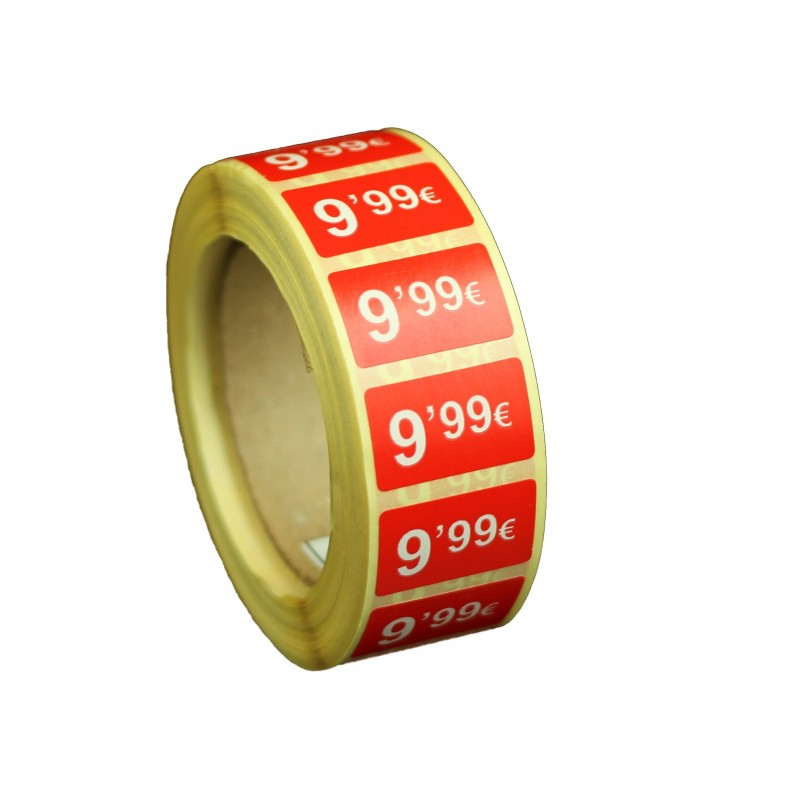 TEMU Rollos de Etiquetas de Precio 0,99€ a 99,99€, Autoadhesivas, 25x15mm, , 1000 Etiquetas por Rollo