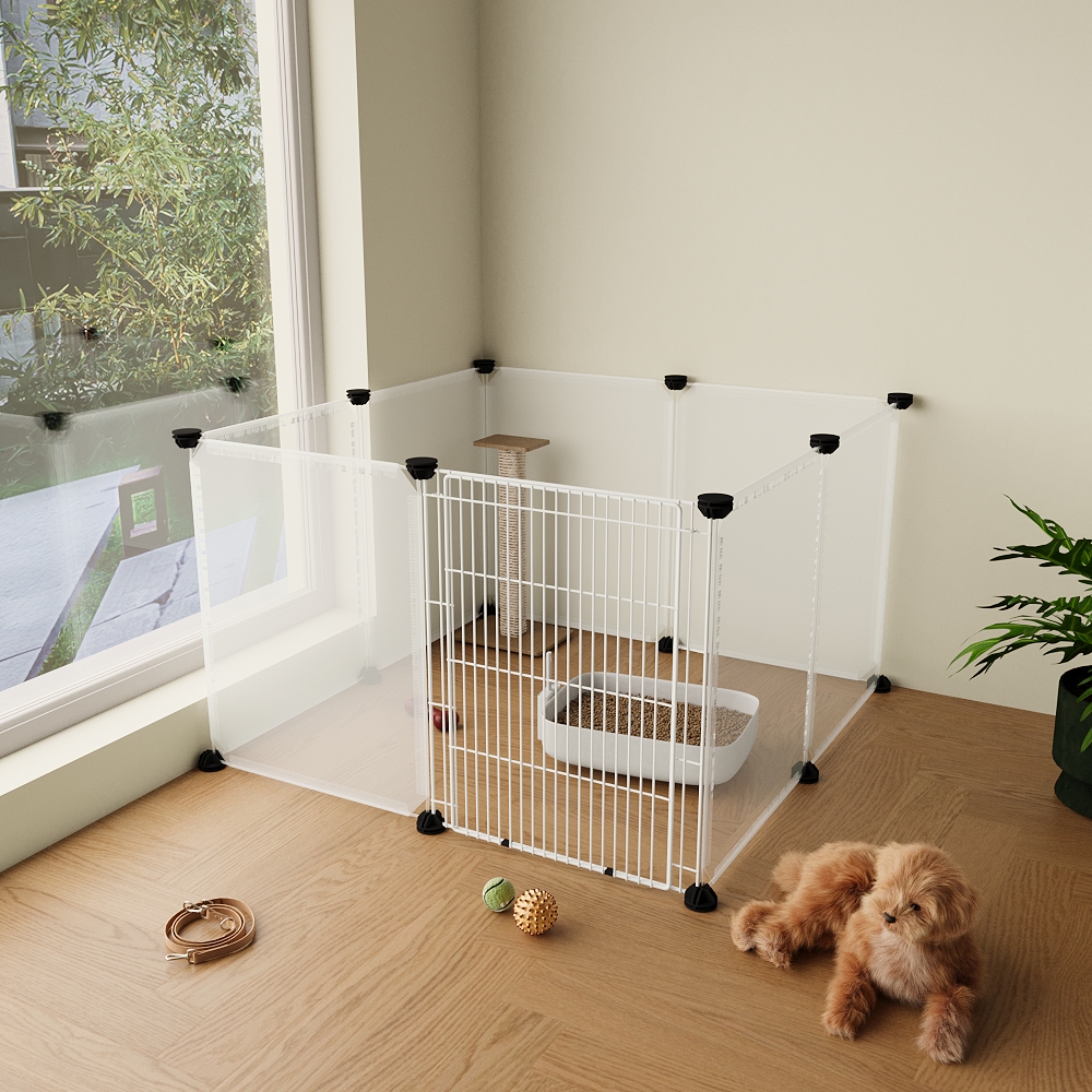 Clear Cat Playpen with 8-Panel & 12-Panel Options