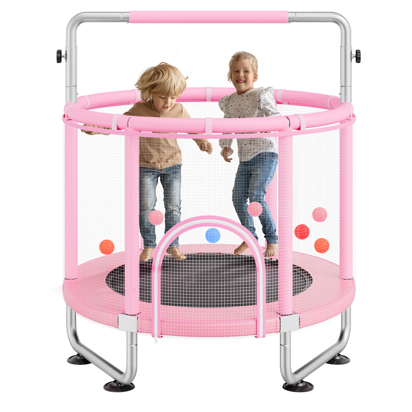 Vevor 55" Trampoline For Kids Mini Toddler Trampoline With Net Indoor Outdoor