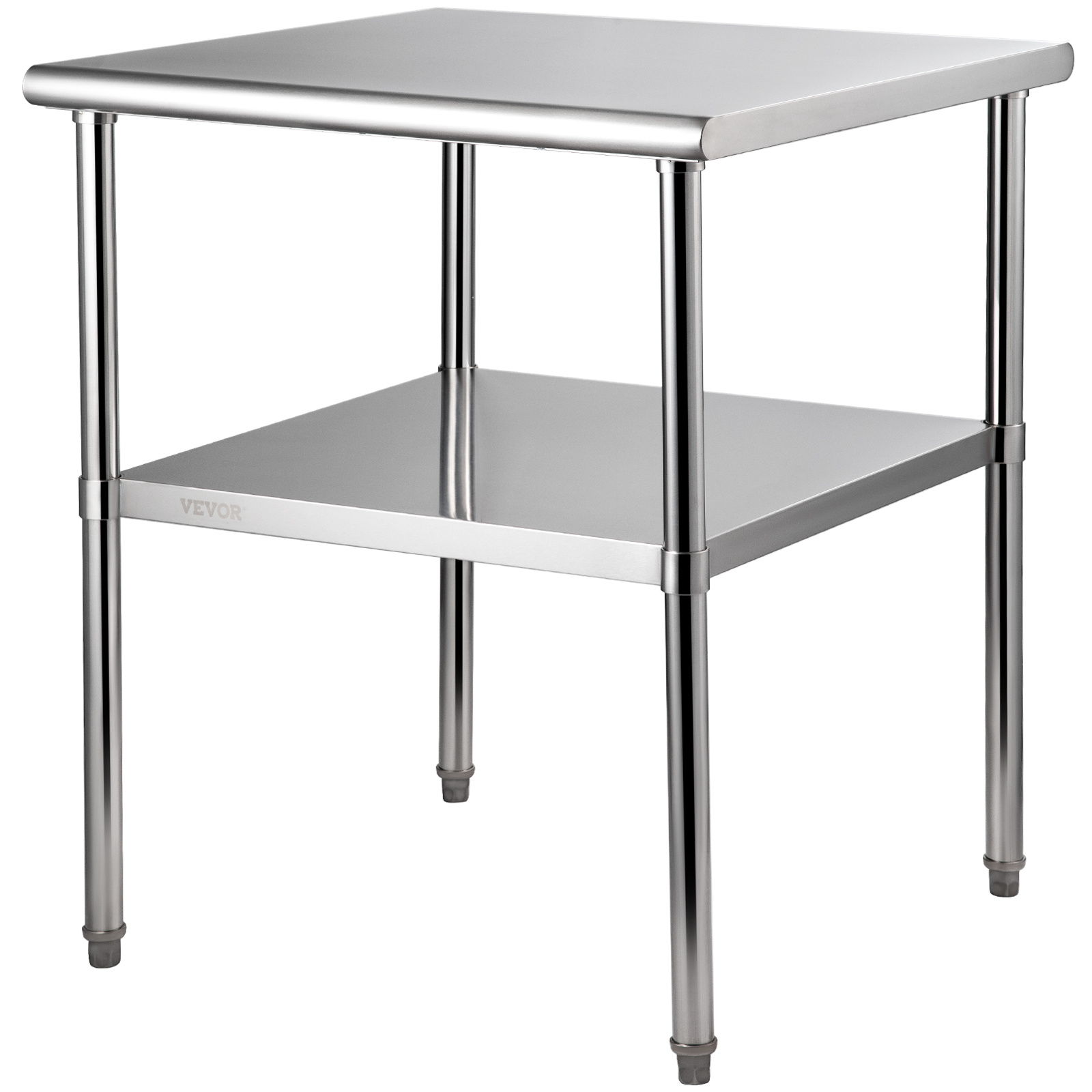 Image of Vevor Stainless Steel Prep Table, 30 X 30 X 36 Inch, 800lbs Load Capacity Heavy Duty Metal Worktable With Adjustable Undershelf & Feet, Commercial Workstation For Kitchen Garage Restaurant Backyard