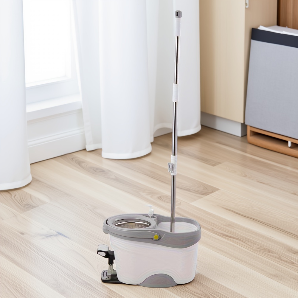 pedal spin mop and bucket set 360 rotating floor cleaning system with detergent holder hands free wringer design grey details 2