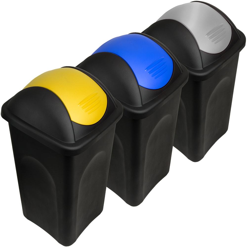 TEMU Set di 3 pattumiere con da 60L, automatico per riduzione odori per cucina, bagno, rifiuti, sacchetto , separazione rifiuti in plastica