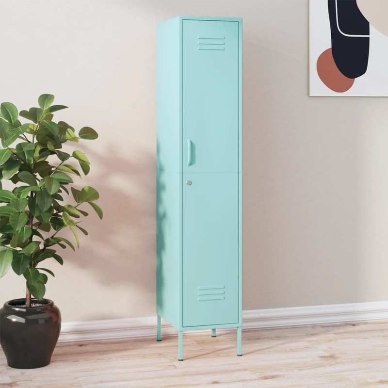 TEMU Lockable Cabinet Mint Green 35x46x180 Cm Steel