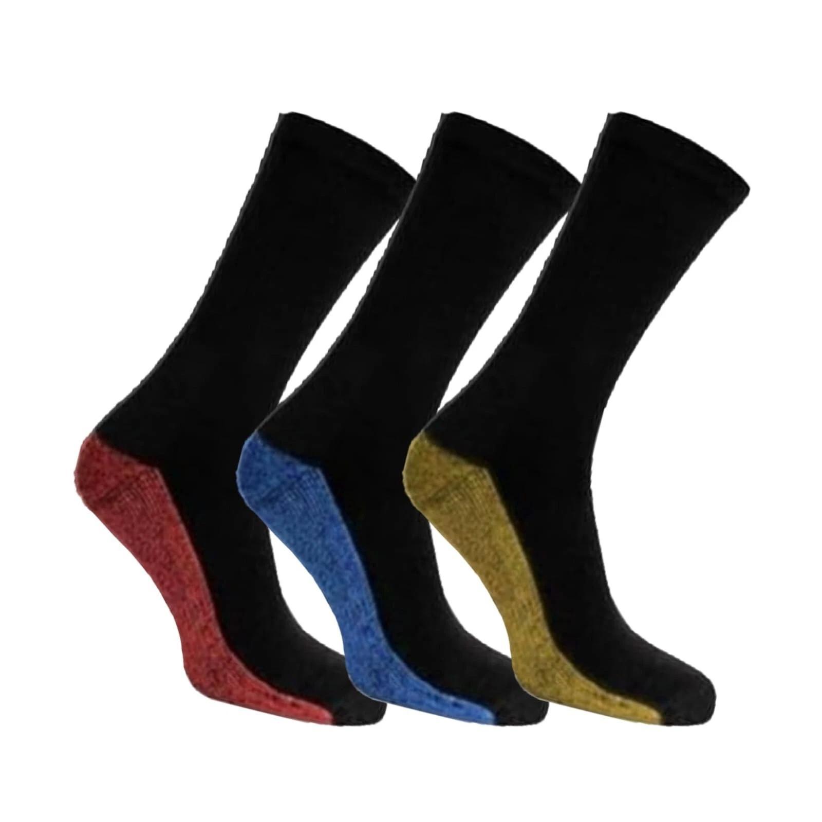 TEMU 12 Pairs Mens Work Socks Workwear Reinforced Cushion Sole Boot Crew Socks 6-11 Size