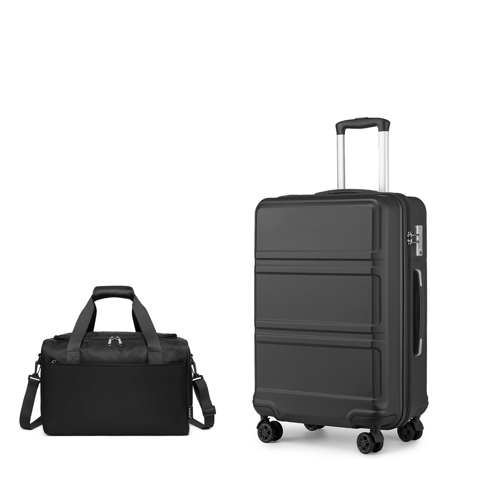20inch Kono 55cm Hand Luggage Trolley Set 2pcs Luggage Sets, Small Suitcase With Wheels Hand Luggage Set With Ryanair Travel Bag 40x20x25cm