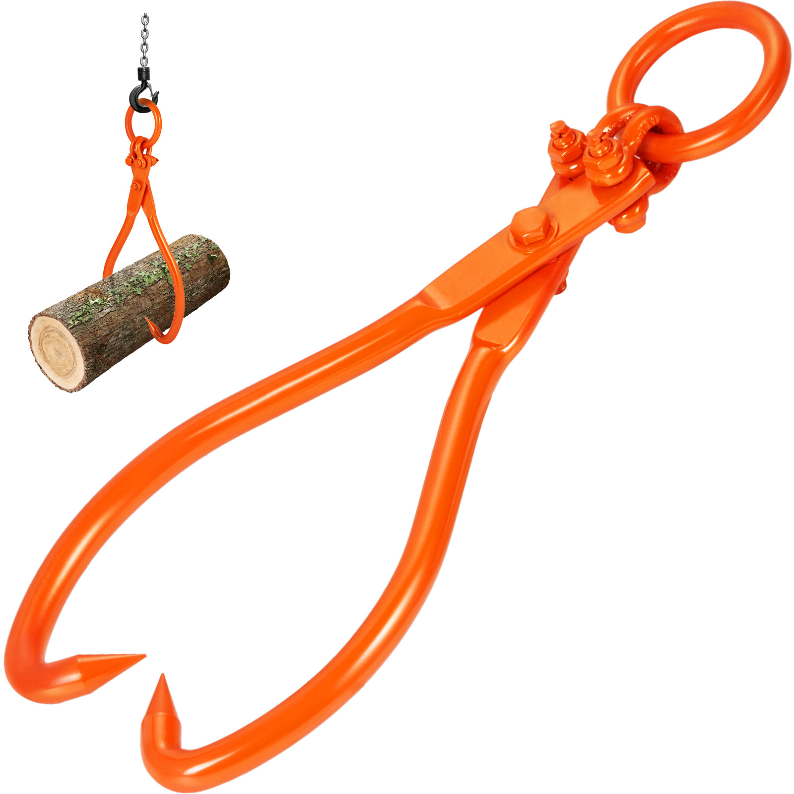 Image of Vevor Log Skidding Tongs, 18 Inch 2 Claw Log Lifting Tongs, Heavy Duty Steel Lumber Skidding Tongs, 772 Lbs/350 Kg Loading Capacity, Log Lifting, Handling, Dragging & Carrying Tool