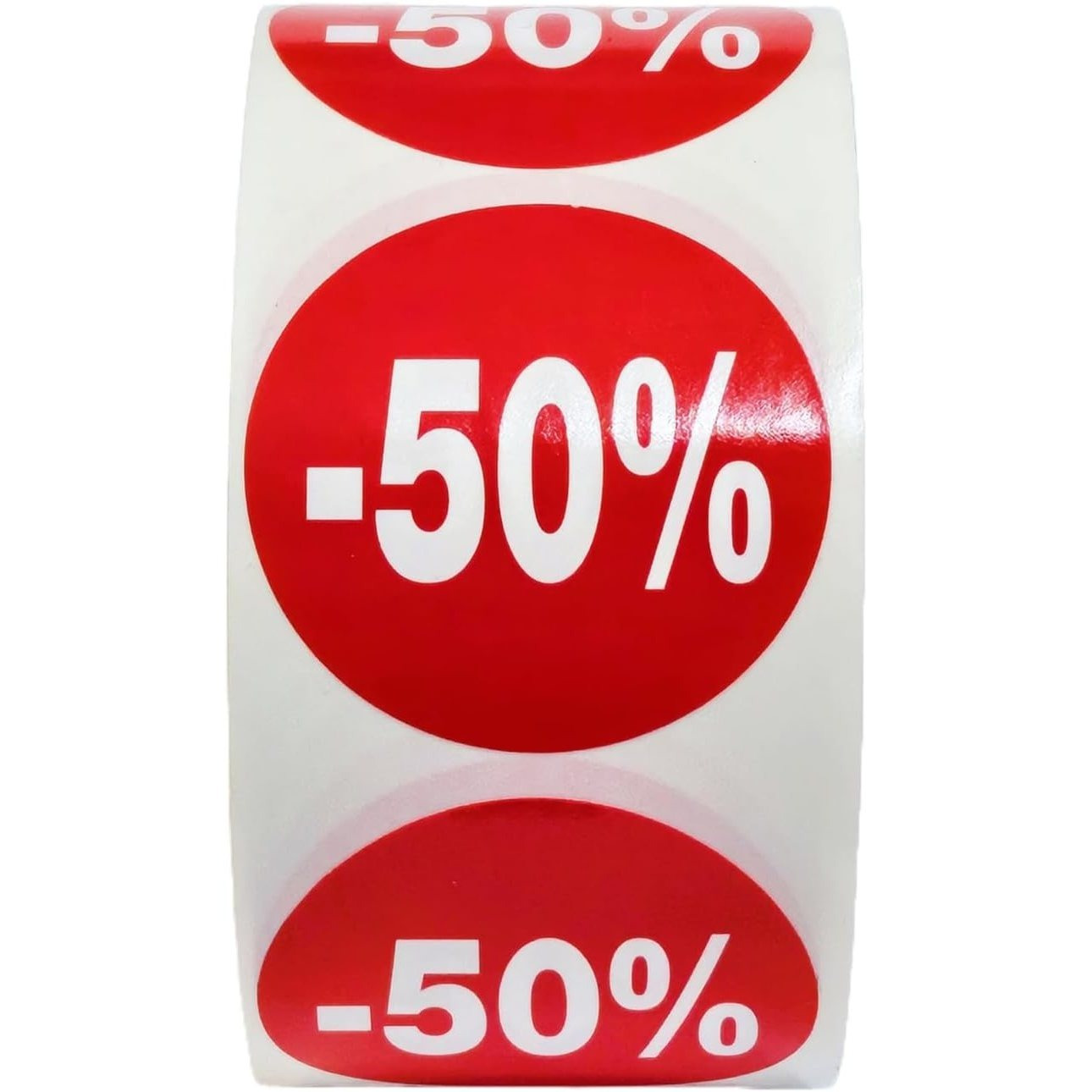 TEMU Etiquetas De Descuentos, Adhesivas Redondas -50%/-40%/-30%/-20%/-10%/ – Rollo de 500 Pegatinas Promocionales para Productos Rebajados