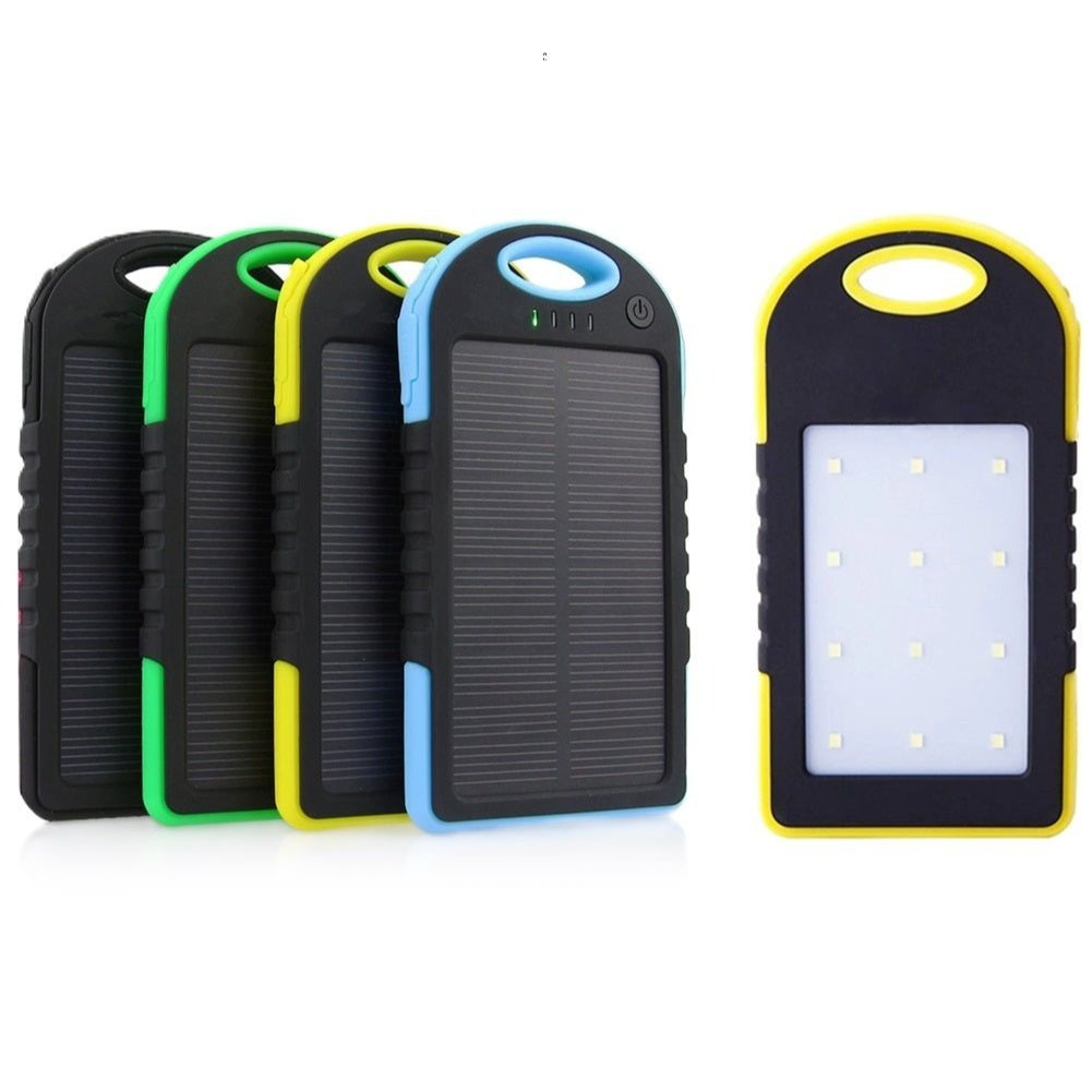TEMU de Energía de Función con Energía Solar, Linterna de 4 y Luz UV, Cargador Portátil para Smartphones