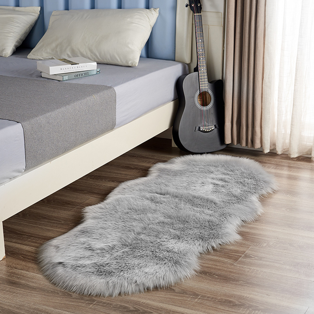 TEMU 1pc Thick Plush Irregular Rug 60×180cm - Australian Wool, Multi-use In Living Room/bedroom, Non-slip Backing, Colors