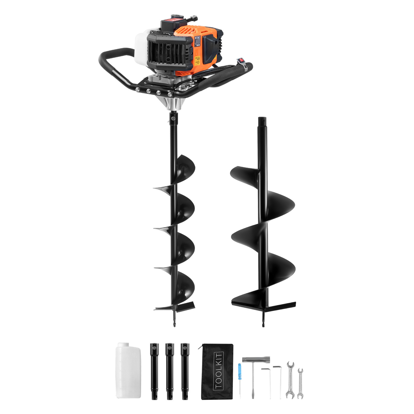 TEMU VEVOR Gas Post Hole Digger 52CC 1450W con brocas de 6" " y 3 varillas de extensión