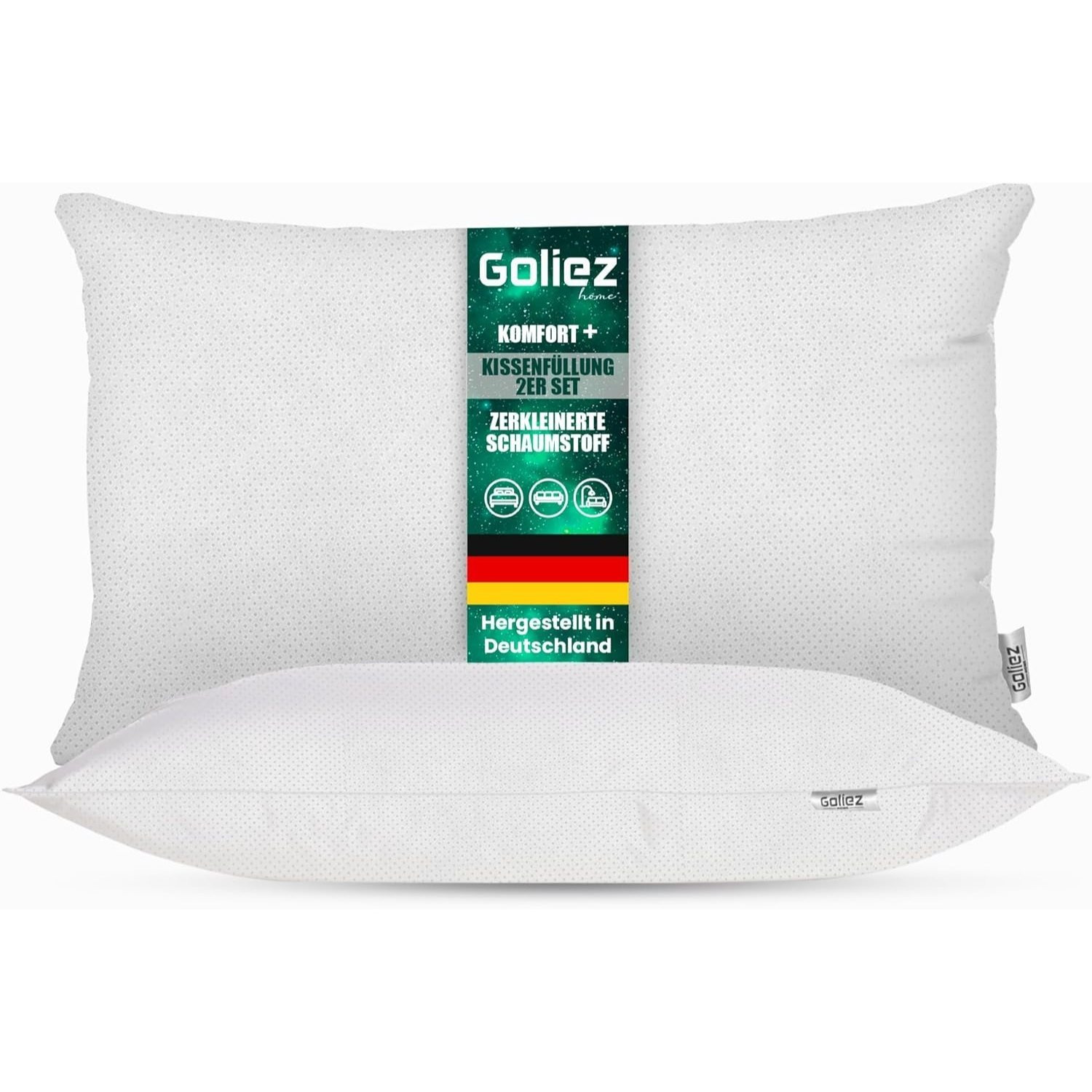 E-shop Goliez Kissenfüllung 2er Set Kissen für Bett Kopfkissen Innenkissen Dekokissen Sofakissen Zierkissen Füllung