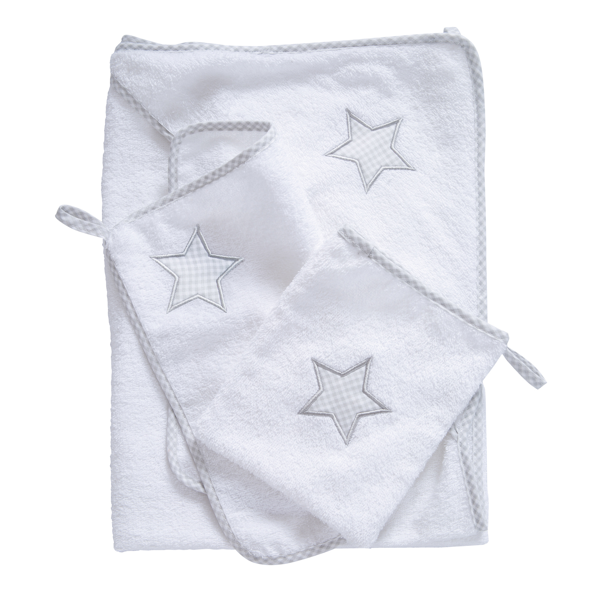 Image of Roba '' Towel Set, 3-piece, Terry Cloth, Hooded Towel, 30x30 Cm Towel, Washcloth