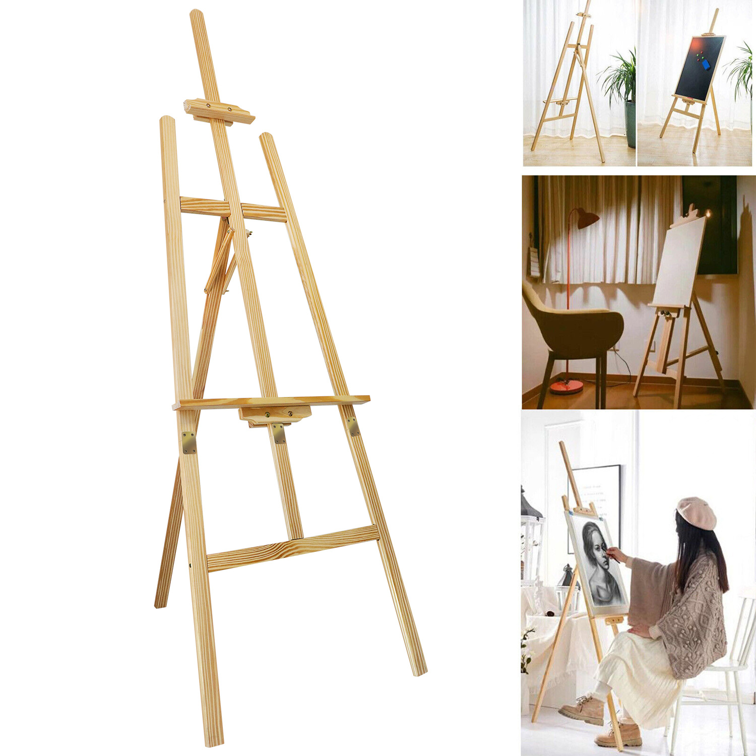 TEMU 175cm Artist Easel - Studio Easel Floor Standing Easel Tripod For Painting And Sketching, Wedding, Artists, Exhibition - Height Adjustable