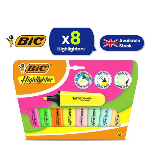 marking highlighter flat assorted pastel neon modular tip for precise highlighting