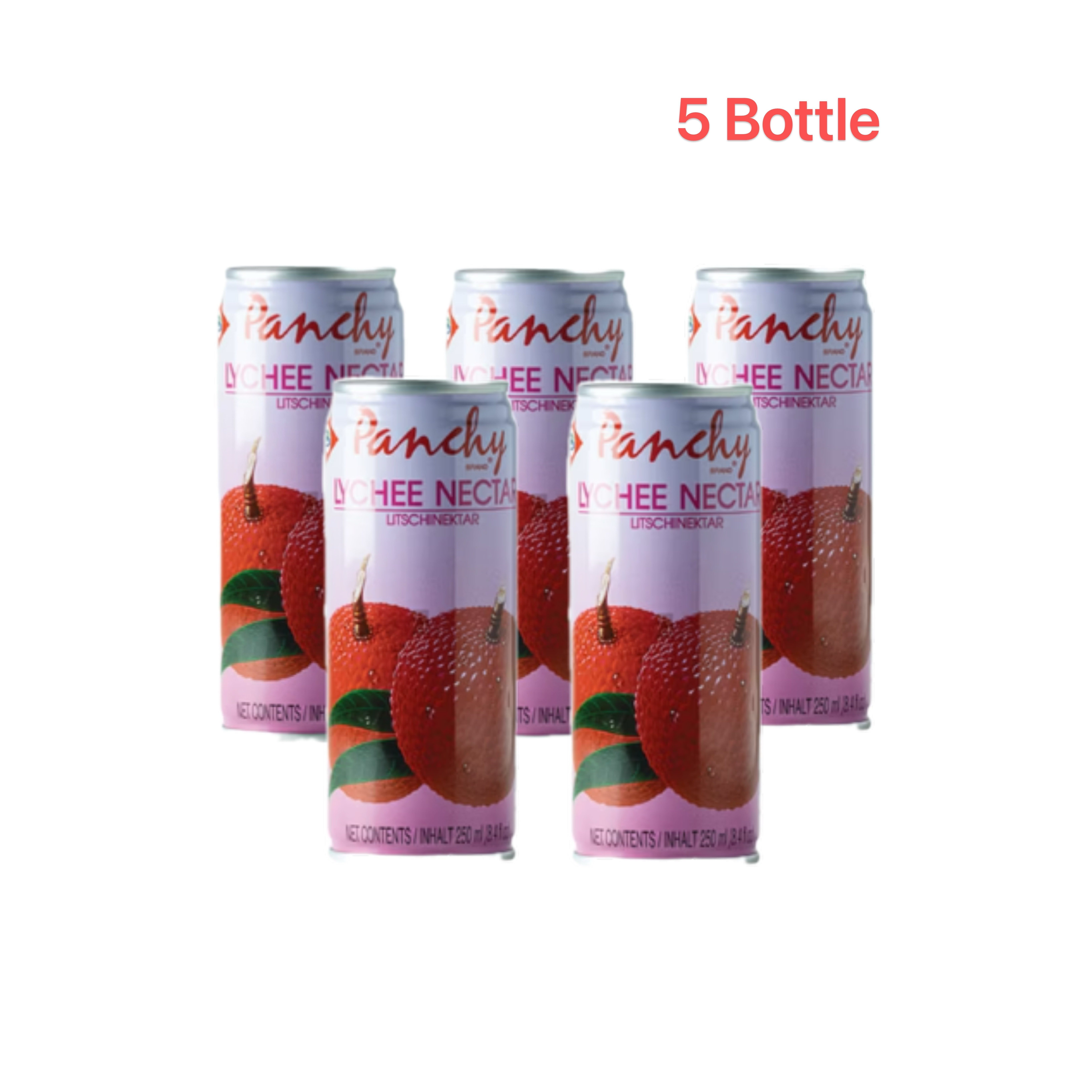 Image of 5 Bottles Of Panchy Fruit Juice 5×250ml – 3 Varieties To Choose: Mango Juice, Guava Juice, Lychee Juice – Refreshing Thirst Quencher, Exotic Ideal As A Drink, For Smoothies Or S