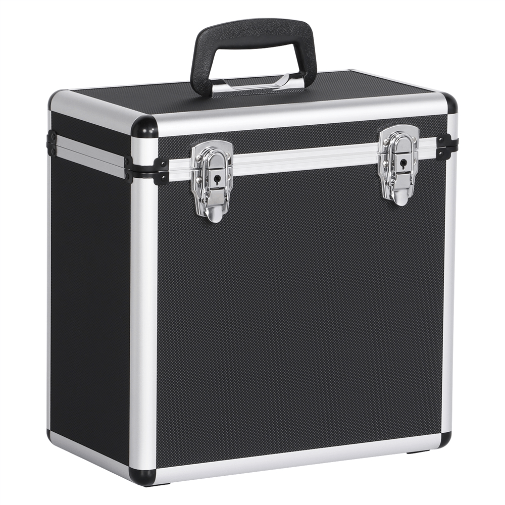 TEMU Costoffs Valise de Transport Polyvalente - Pour Maquillage, Voyage et Disques Vinyles 33 Tours (Fermeture à Clé) - Étui de Voyage, Organisateur
