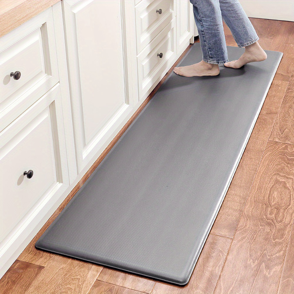 TEMU 1pc Anti-fatigue Kitchen & Dining Rug | Premium Pu Leather Floor Mat, Non-slip Design For Kitchen, Dining Room, Office, Sink & Laundry Areas