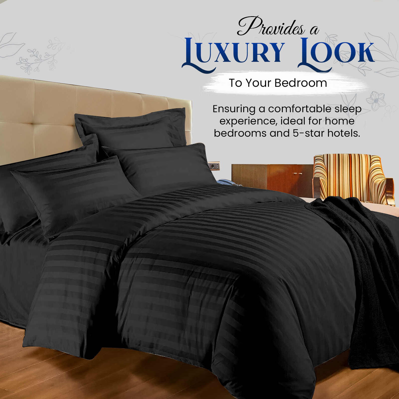 Luxurious Hotel Quality SATIN STRIPE DUVET/QUILT COVER BEDDING SET with Pillowcases All Sizes Bedding Set - 3pcs Hypoallergenic Satin Stripes Microfiber Duvet Quilt Cover with Pillow Cases - Soft Comfortable, Durable Breathable & Anti-Wrinkle Duvet Cover Set All UK Sizes Available