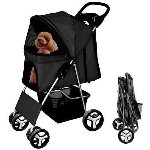 pet travel stroller pushchair pram jogger buggy with 4 wheels
