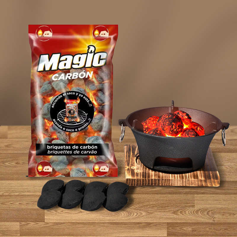 Magic - Bolsas de Briquetas de Autoencendibles (1, 4 kg) - 2 horas de - Encendido Fácil y Limpio para Barbacoas Perfectas Marca Magic
