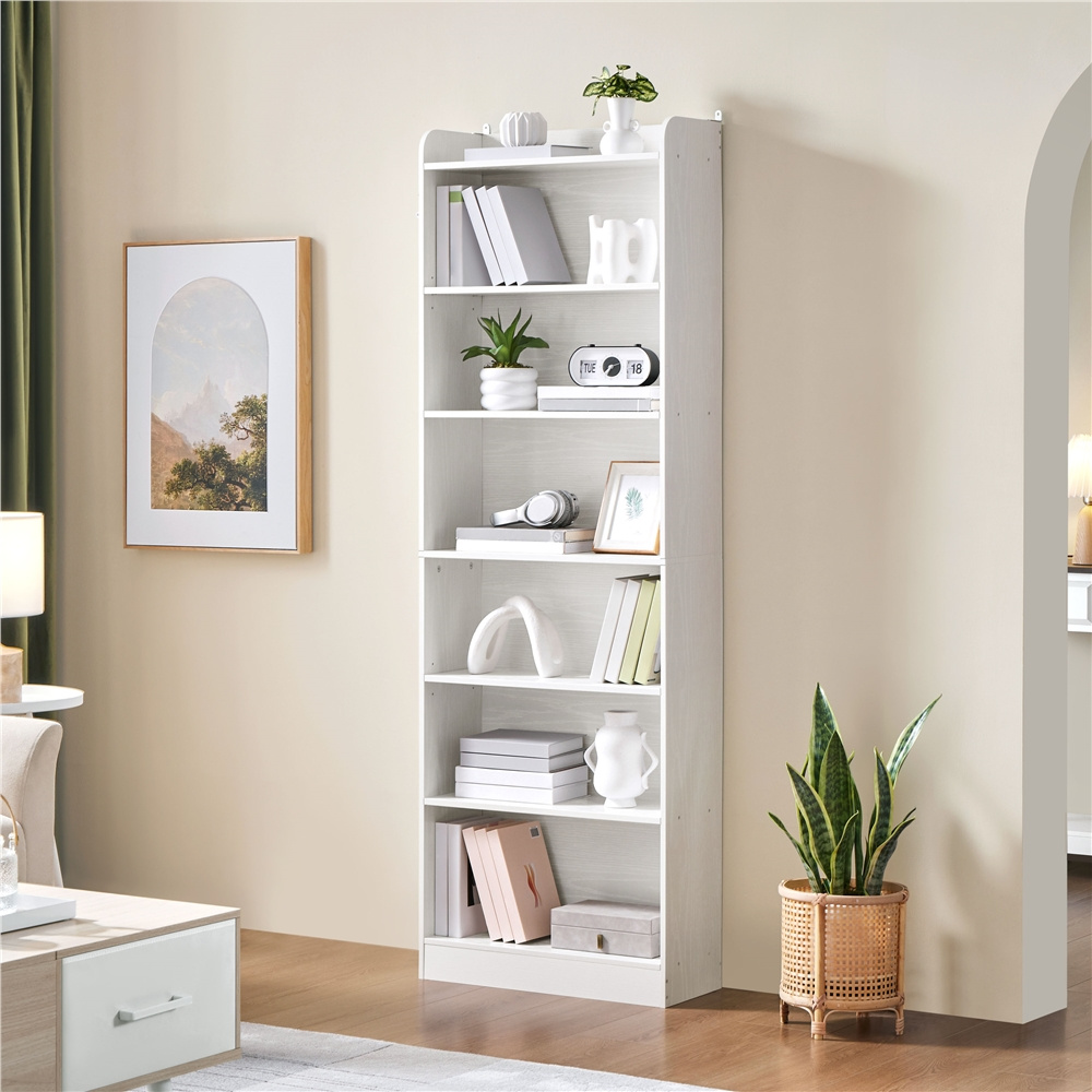 Costoffs Adjustable Bookshelf With Open Shelving, Freestanding Storage Shelf For Home Office, Study, Living Room