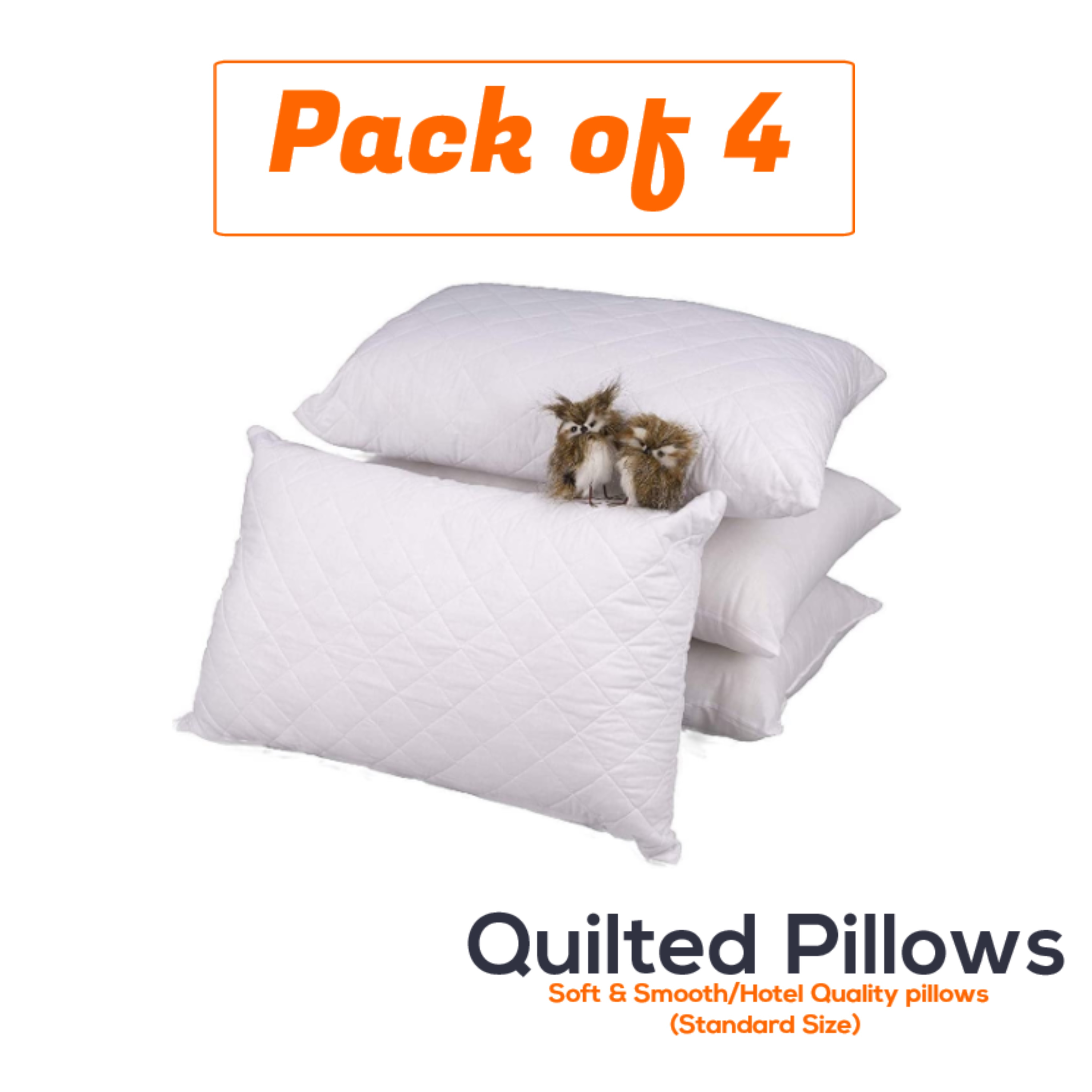 TEMU Quilted Pillows Pack Of Quality Bounce Back Deep Filled Pillows 29 X 19''