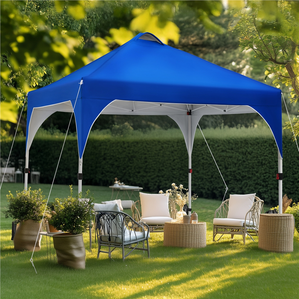 Image of Costoffs 2.5 X 2.5 M Camping Tent Party Tent With 8 Pegs & 4 Guy Ropes & 4 Sandbags & 1 Wheeled Carry Bag For Garden/yard/park/market