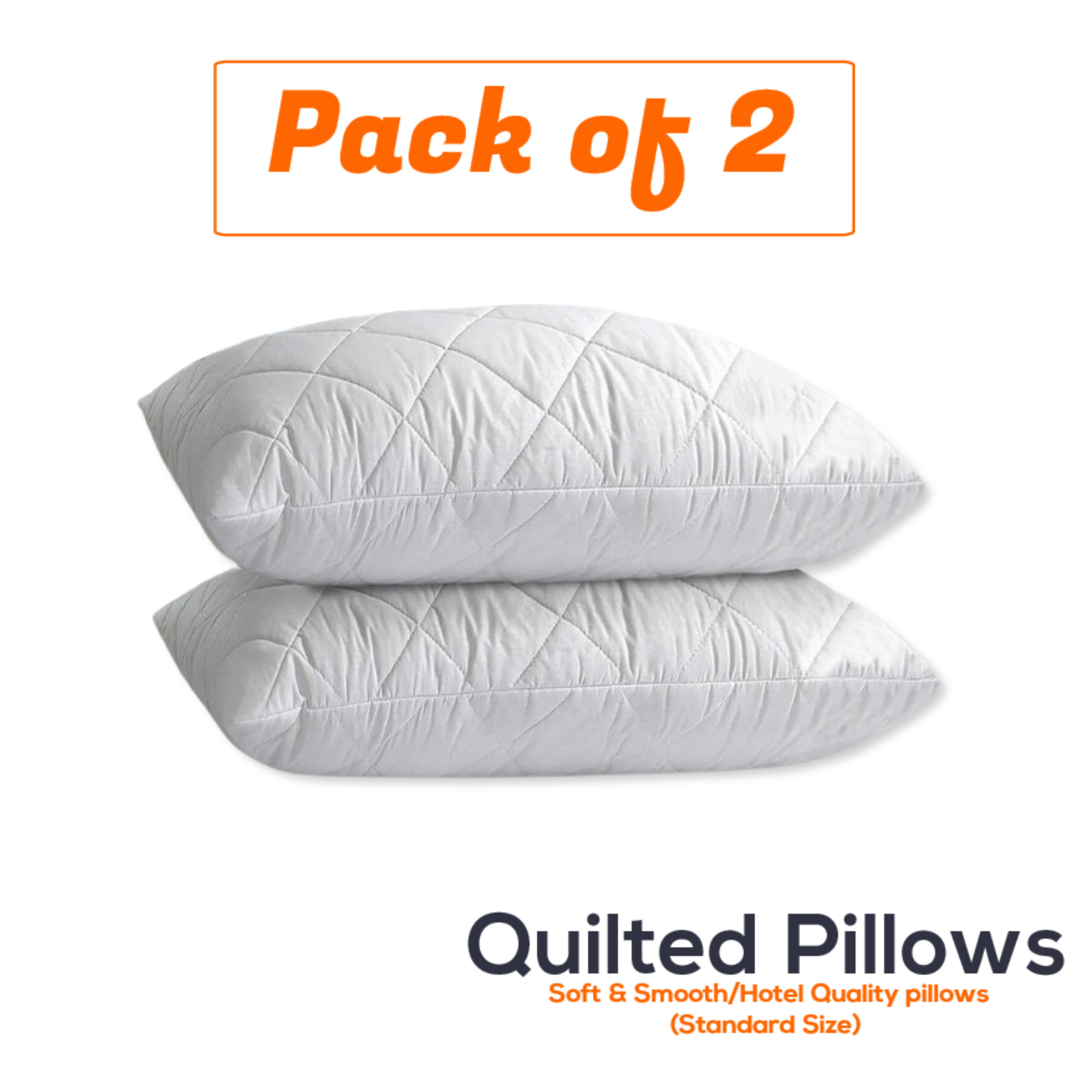 quilted pillows pack of 2 hotel quality bounce back deep filled pillows 29 x 19 details 0