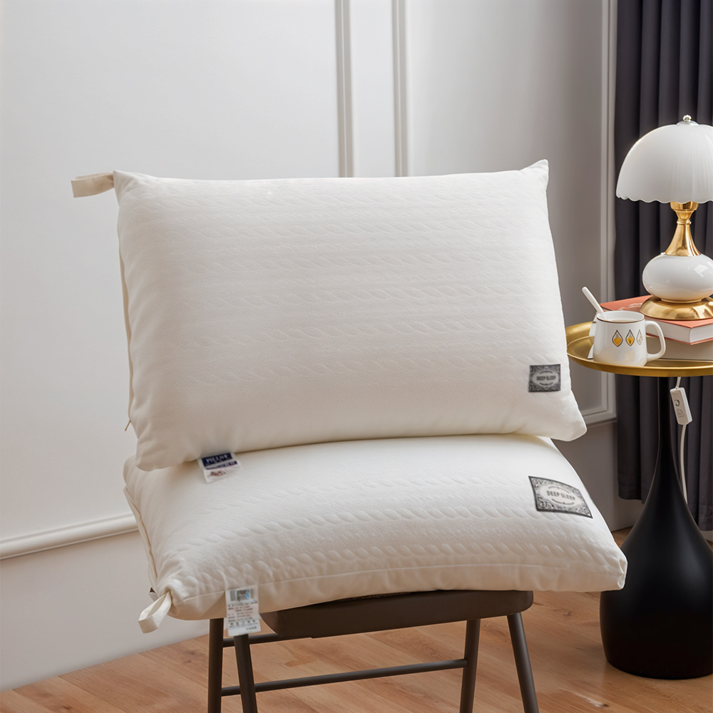 Set of 2 Luxury Hotel Quality Pillows, Deep Sleep Neck Support Pillow, Soft Breathable Bedding Pillow, Comfortable Non-Collapse High Pillow Core for Side, Back, Stomach Sleepers, All-season Use, Living Room, Bedroom, Office, Home Decor, Christmas Present, Halloween Gift, 74x48cm