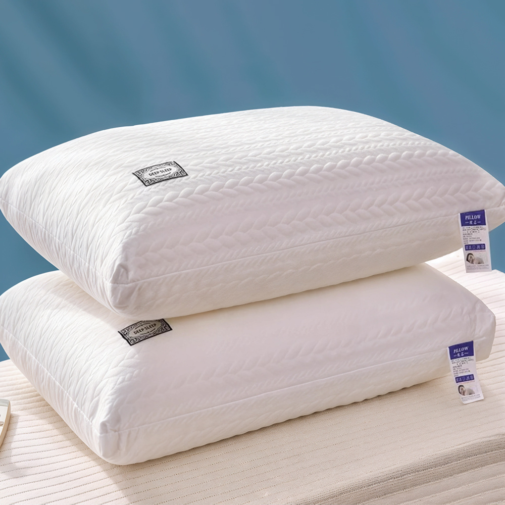 Set of 2 Luxury Hotel Quality Pillows, Deep Sleep Neck Support Pillow, Soft Breathable Bedding Pillow, Comfortable Non-Collapse High Pillow Core for Side, Back, Stomach Sleepers, All-season Use, Living Room, Bedroom, Office, Home Decor, Christmas Present, Halloween Gift, 74x48cm