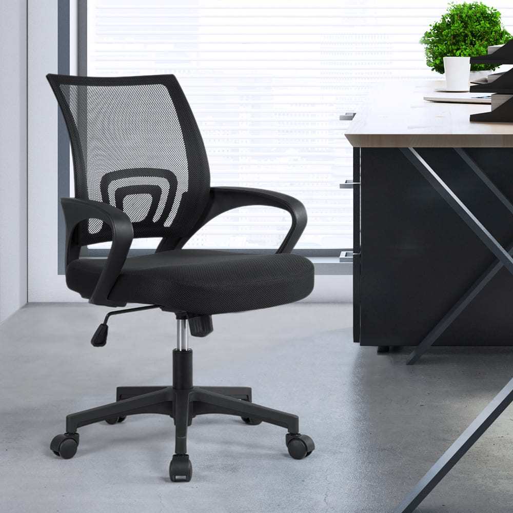 TEMU Costoffs Set Of 2 Tiltable Mesh Desk Chairs With Wheels, Swivel With Armrests, Ergonomic Directional Office Chair, Adjustable Height